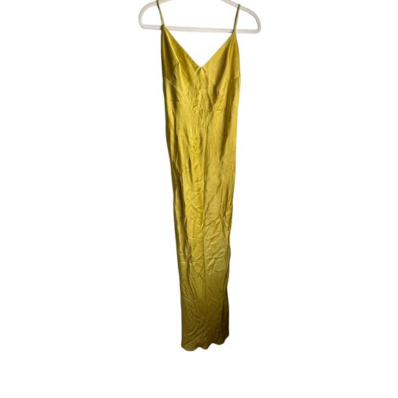 Shona Joy Sofia Spliced Maxi Dress Yellow Charmeuse Formal Slip Revolve Sz 6 - Picture 2 of 9